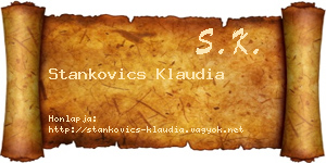 Stankovics Klaudia névjegykártya